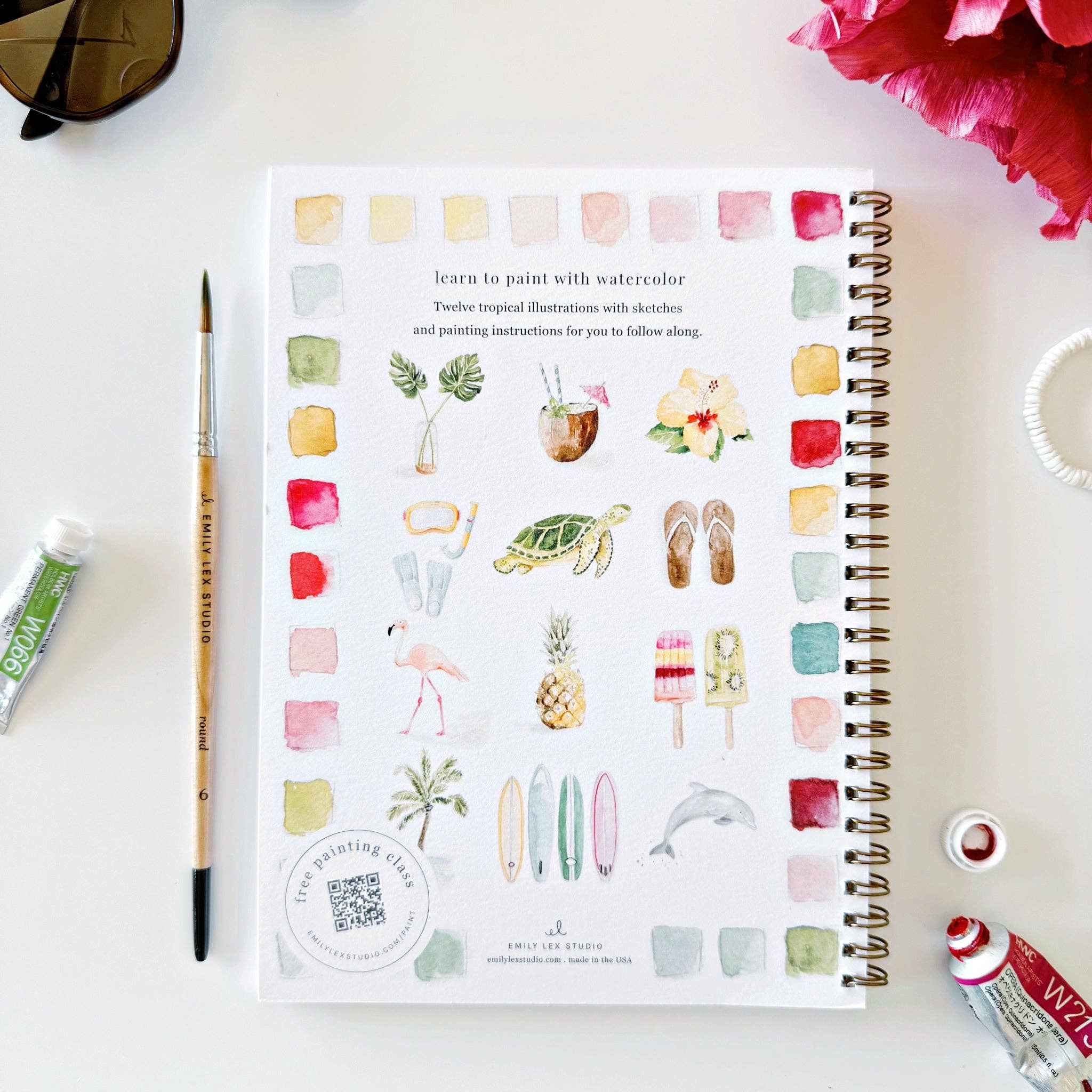 Tropical Watercolor Workbook - Joy