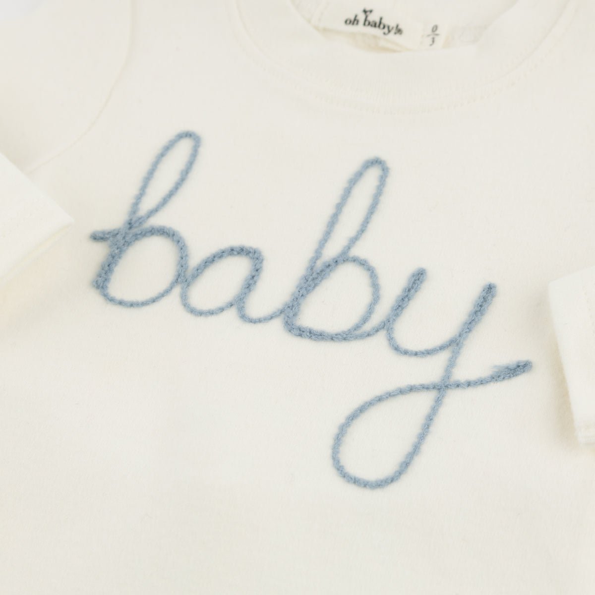 Two Piece Set - "Baby" Fog Embroidered - Cream - Joy