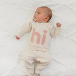 Two Piece Set - Blush Heart - Dot "hi" - Sand - Joy