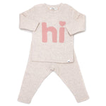 Two Piece Set - Blush Heart - Dot "hi" - Sand - Joy
