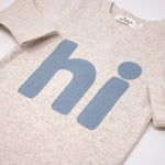 Two Piece Set - Fog "hi" Applique - Sand - Joy