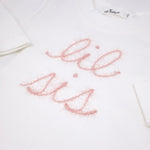 Two Piece Set - Lil Sis in Blush Pink Yarn - Cream - Joy