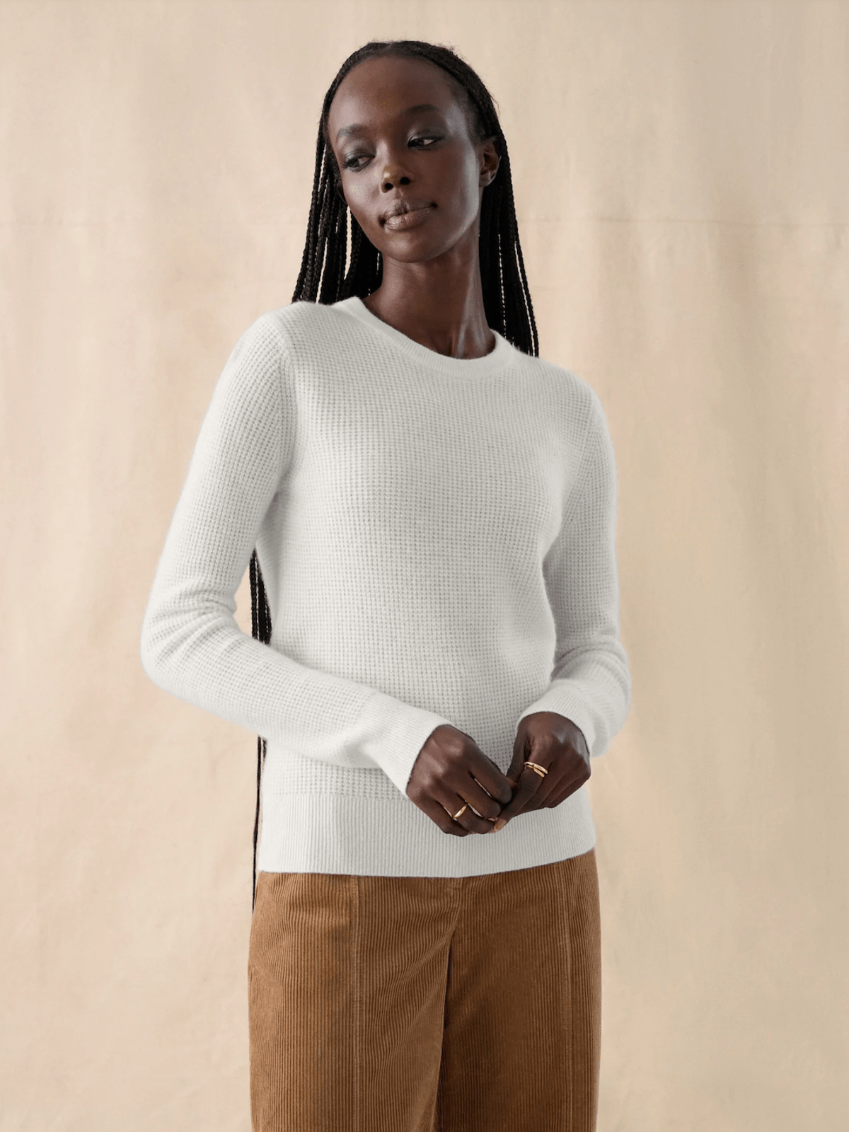 Waffle Crewneck Pullover - Joy