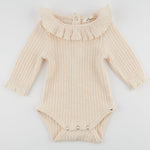 Wide Rib Ruffle Collar LS Onesie - Joy