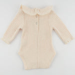 Wide Rib Ruffle Collar LS Onesie - Joy
