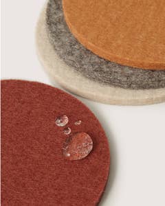 Wool Round Coasters - set of 4 - Joy