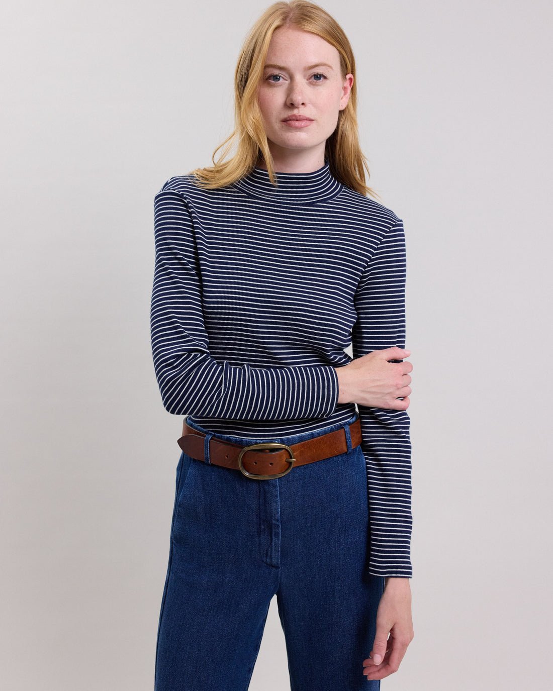 Woven Striped Shirt - Navy/Ecru - Joy