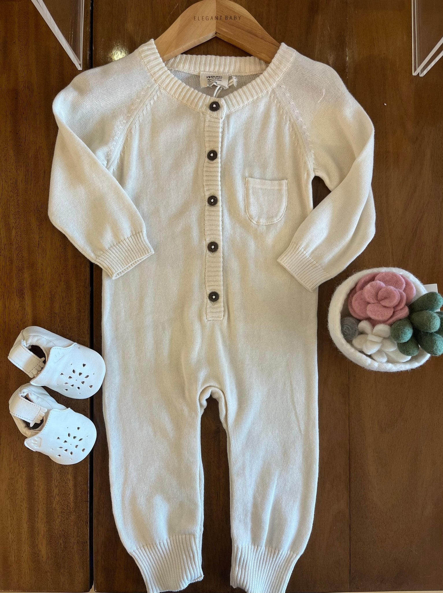 Knit Button Down Coveralls - Joy
