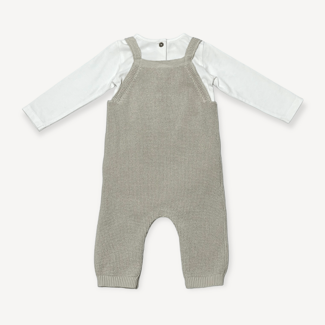 Lion Applique Overall Sweater Knit Set - Joy