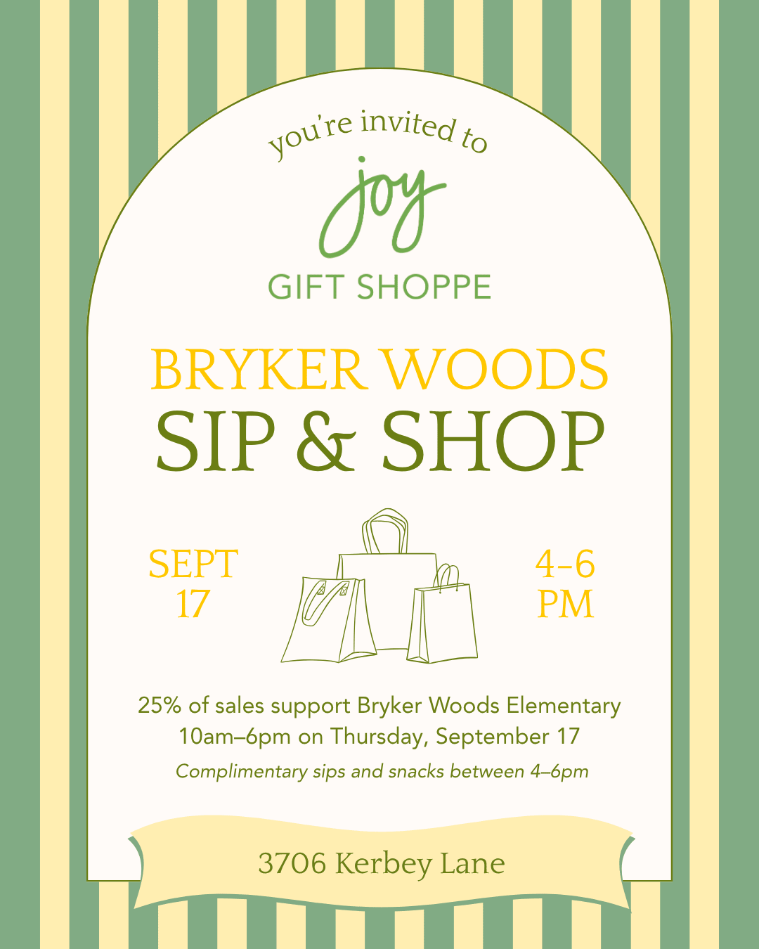 Bryker Wood Elementary - Sip and Shop Night - Joy Gift Shoppe