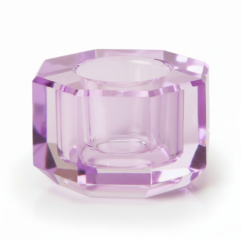 1 Tier Crystal Candle Holder, Violet - Joy