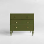 1:12 Scale Dollhouse Dresser, 4-Drawer: Olive Green - Joy Gift Shoppe