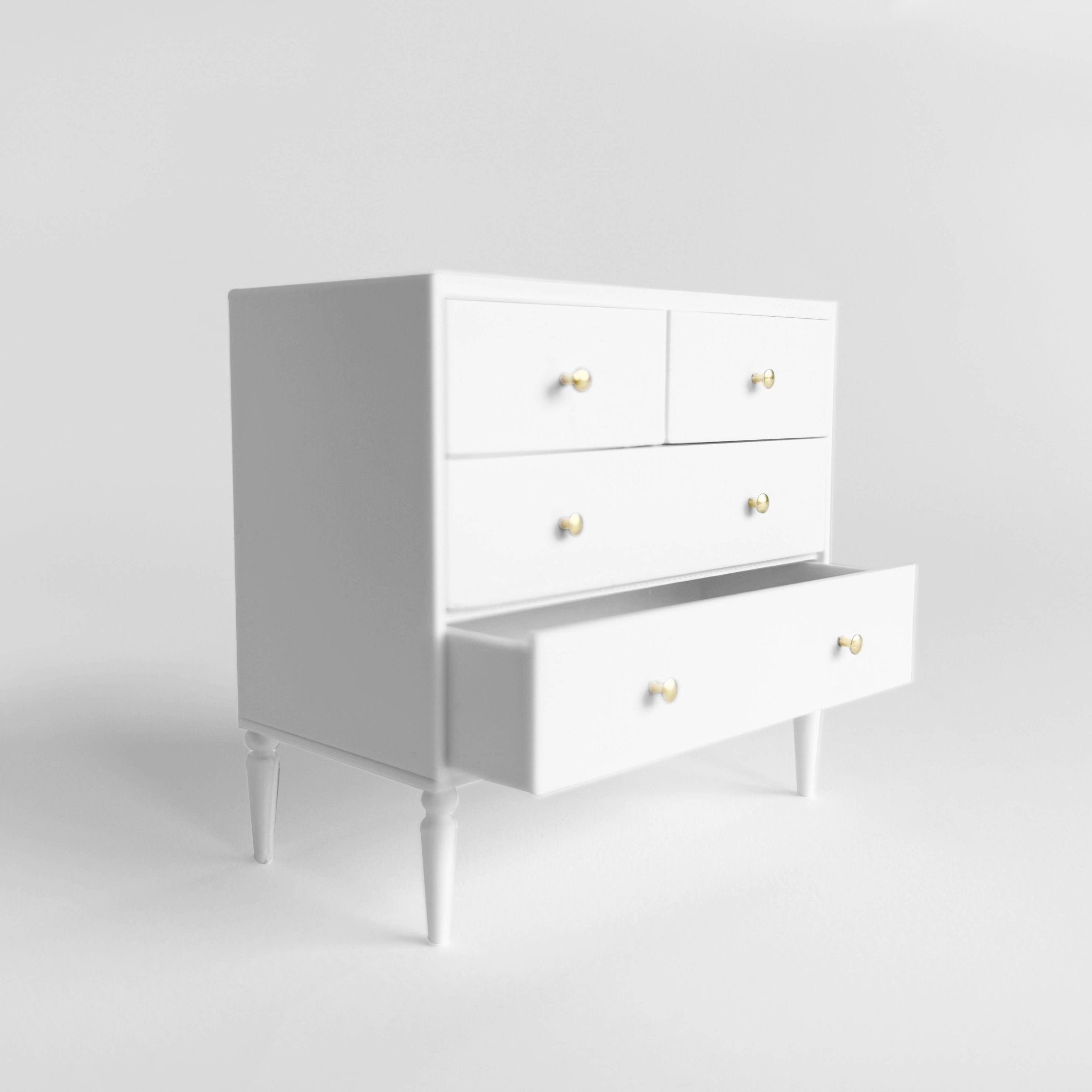 1:12 Scale Dollhouse Dresser, 4-Drawer: White - Joy Gift Shoppe
