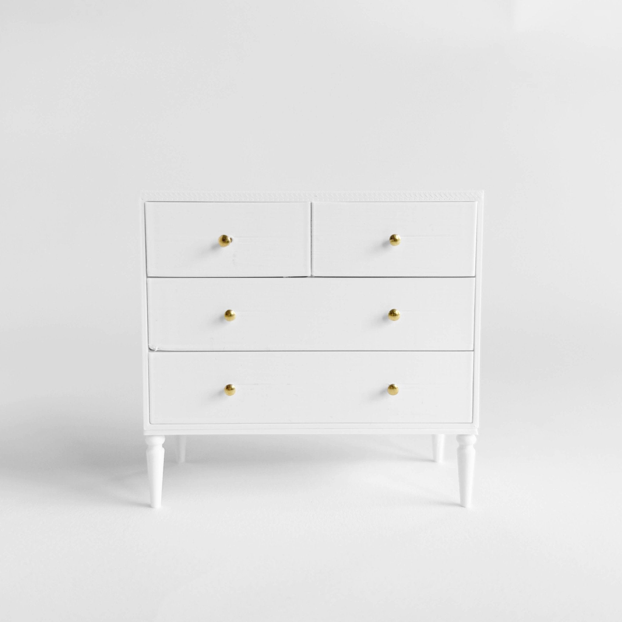 1:12 Scale Dollhouse Dresser, 4-Drawer: White - Joy Gift Shoppe
