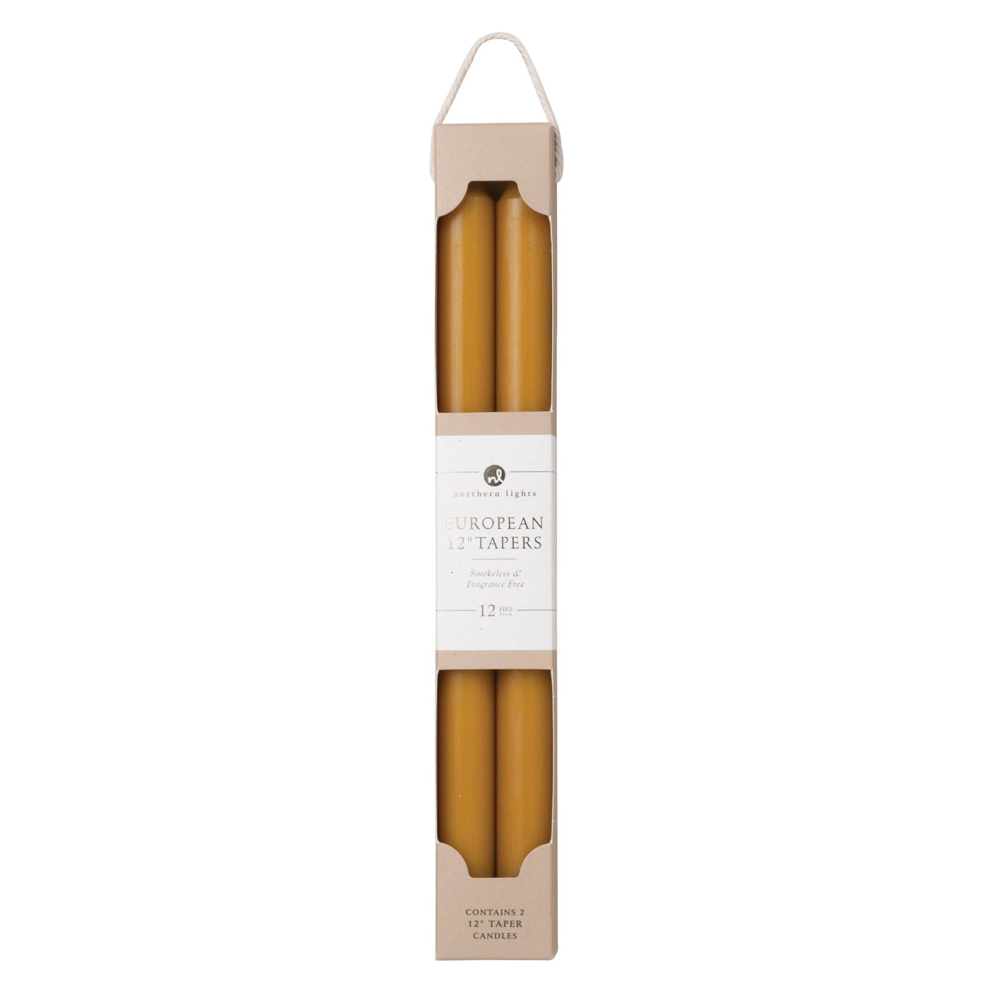 12" Taper Candles - 2pk: Caramel - Joy