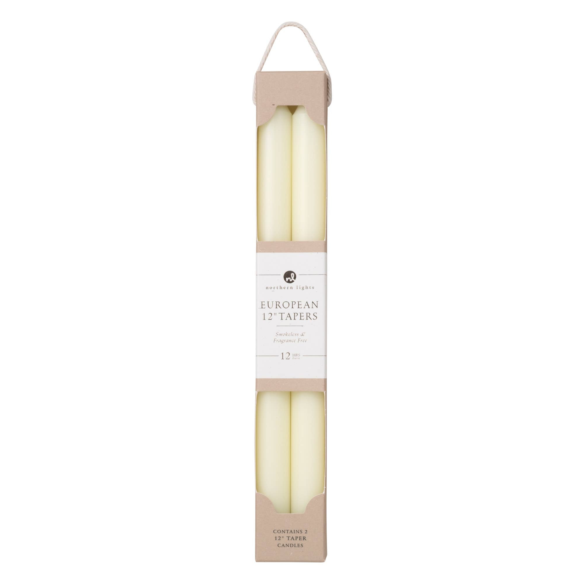 12" Taper Candles - 2pk: Ivory - Joy