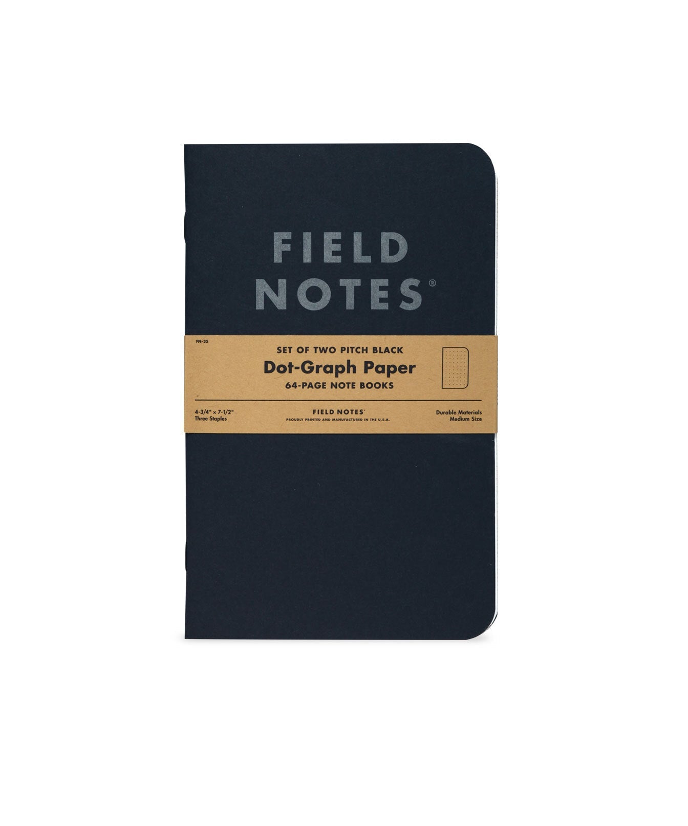2-Pack Pitch Black Notebook - Dot-Graph - Joy Gift Shoppe