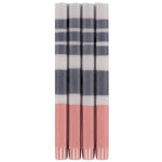 3 Colors Striped Candles: Gull Grey, Gunmetal and Rose - Joy