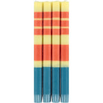 3 Colors Striped Candles: Jasmine, Rust and Petrol - Joy