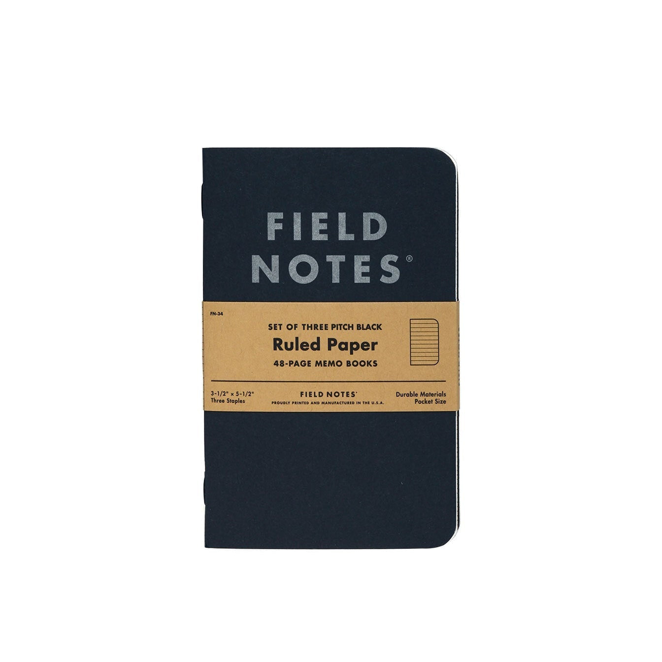 3-Pack Pitch Black Notebook - Ruled - Joy Gift Shoppe