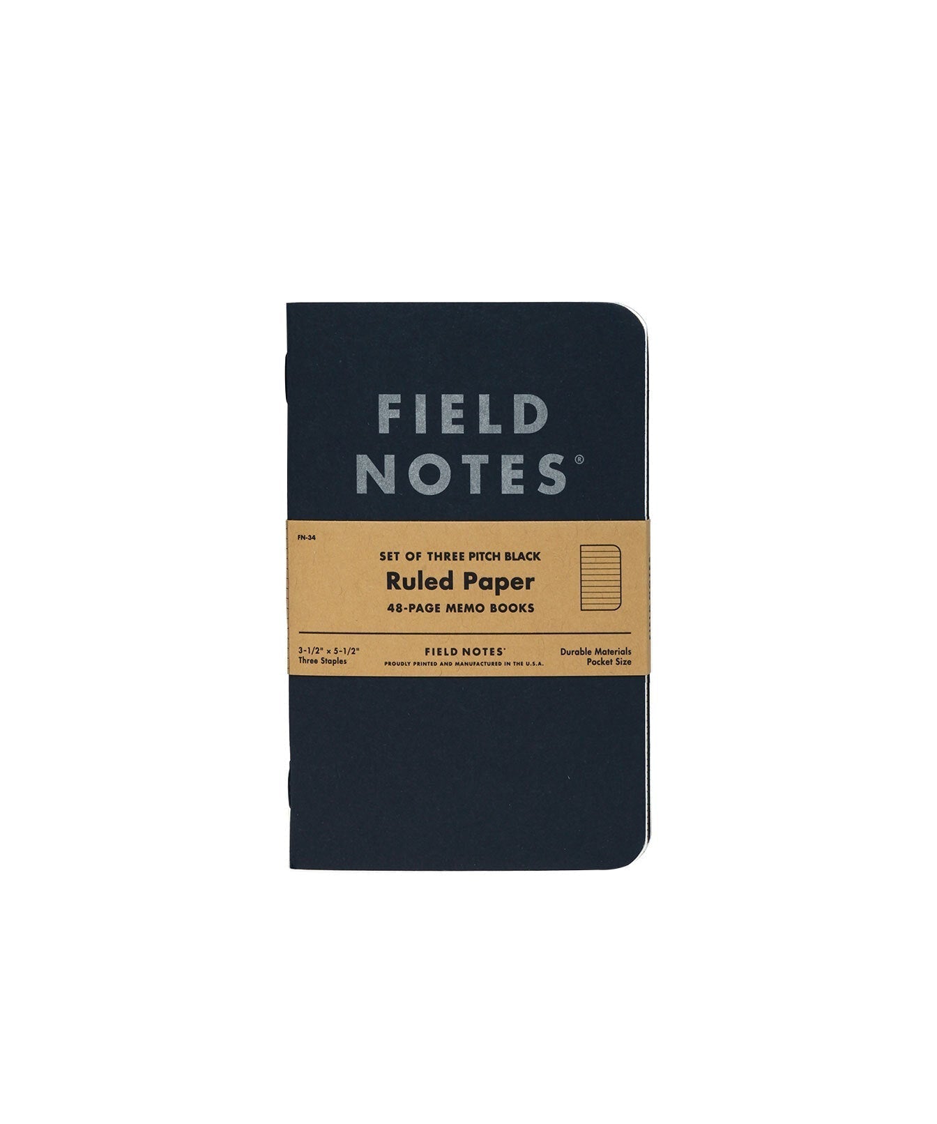 3-Pack Pitch Black Notebook - Ruled - Joy Gift Shoppe