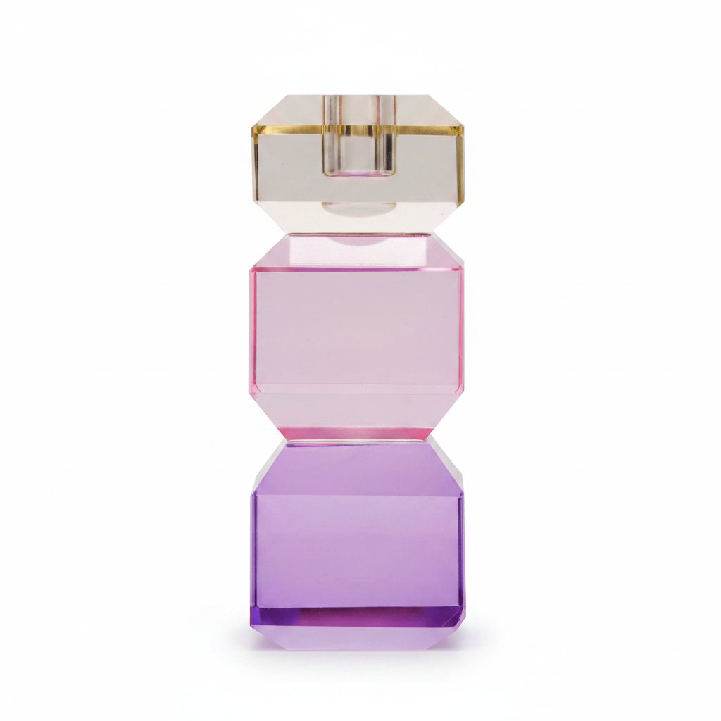 3 tier cubed Crystal Candle Holder - Joy