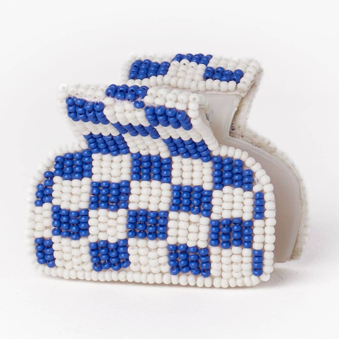 Gia Petite Checked Claw Clip