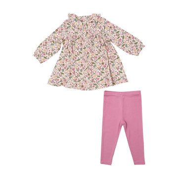 Acorn Floral - Peter Pan Ruffle Collar and Ribbed Leggings - Joy