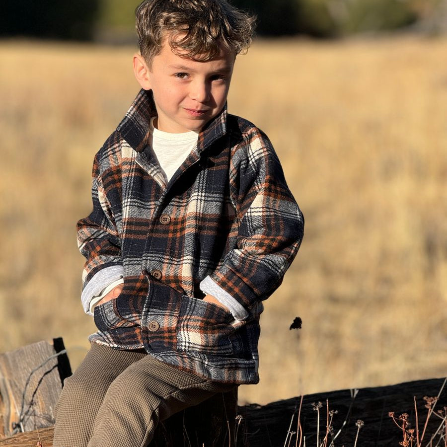 ADOBE Black/Brown Plaid Shacket - Joy