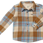ADVENTURER Beige/Brown Plaid Sherpa Lined Shirt - Boys - Joy