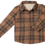 ADVENTURER Brown/Black Plaid Sherpa Lined Shirt - Boys - Joy