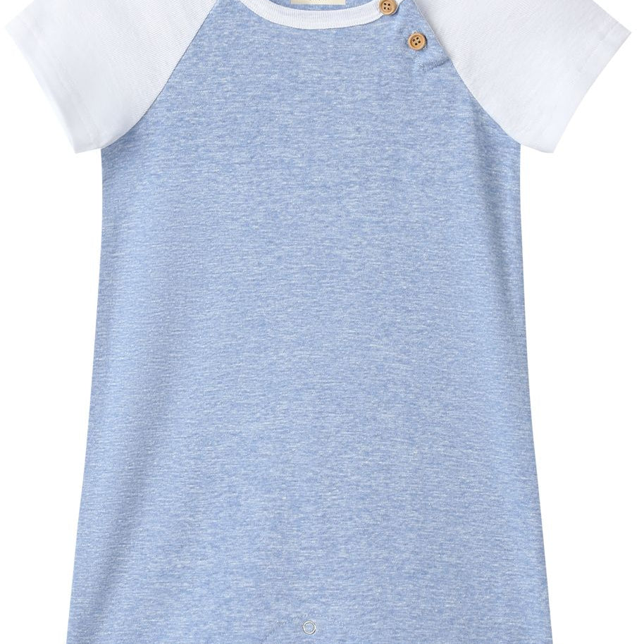AFLOAT Heathered Chambray Raglan Romper - Joy