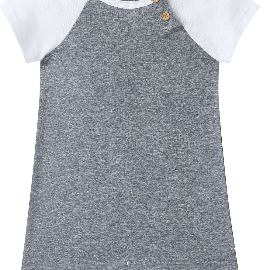 AFLOAT Heathered Navy Raglan Romper - Joy