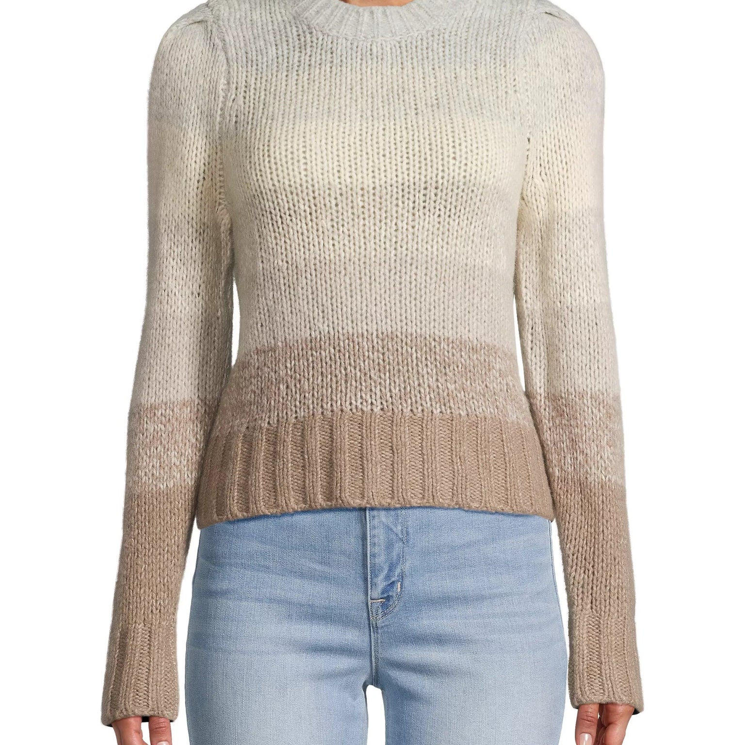 Air - Spun Cashmere Ombré - Striped Crewneck - Joy