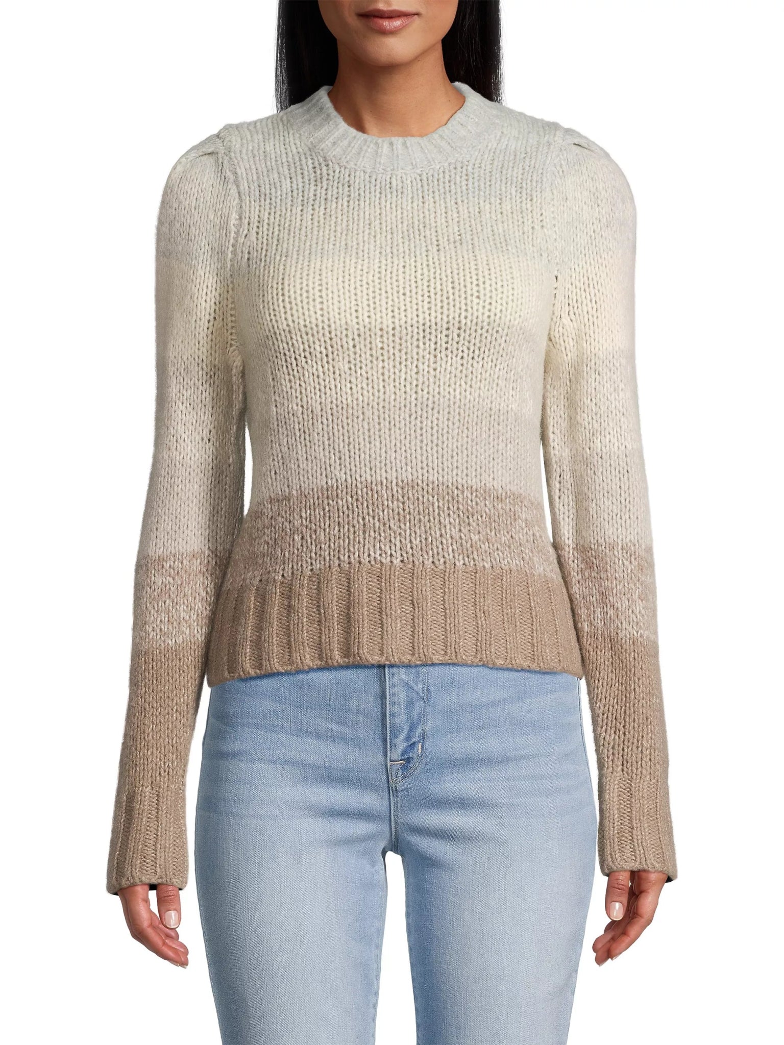 Air - Spun Cashmere Ombré - Striped Crewneck - Joy