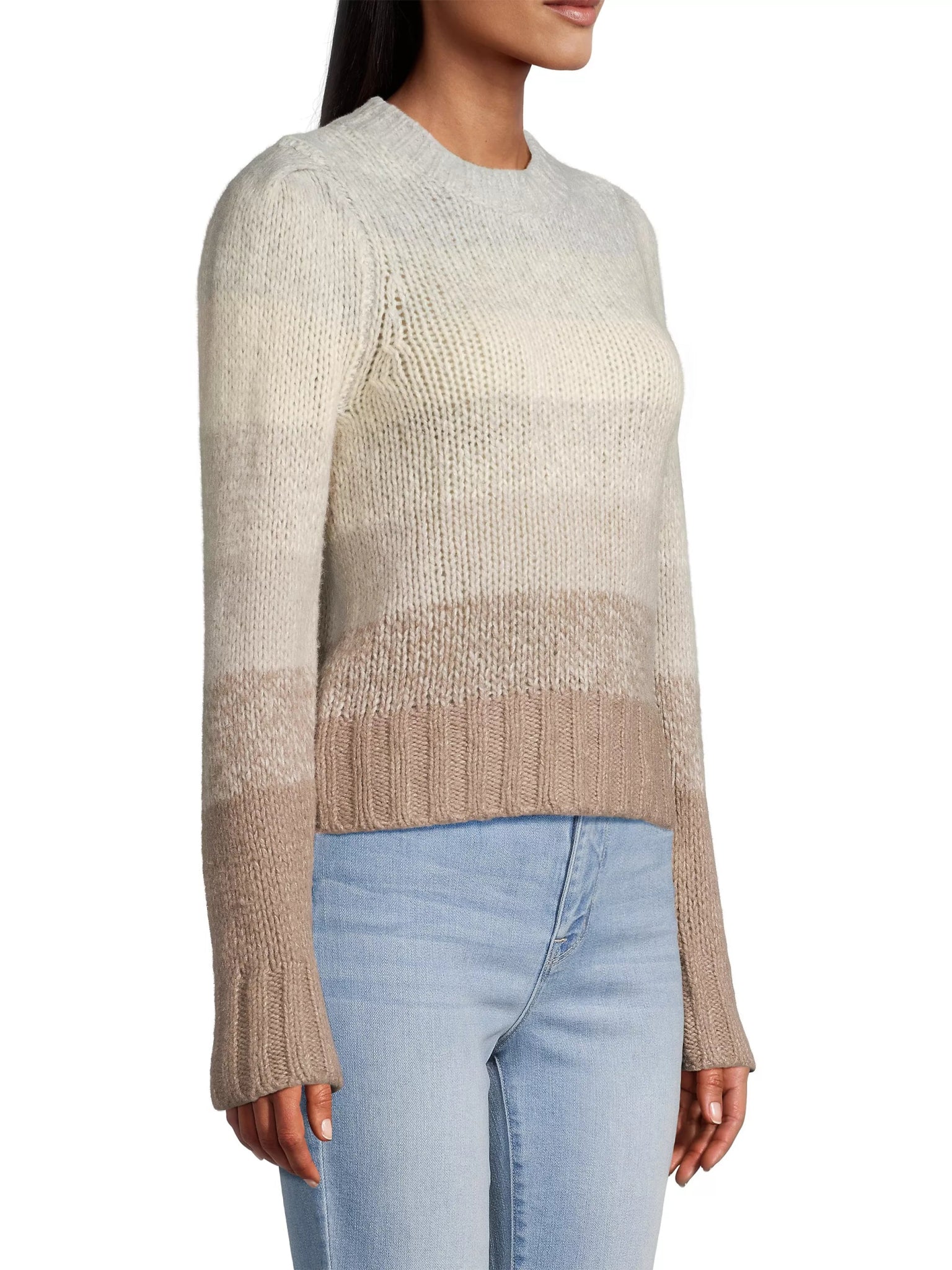 Air - Spun Cashmere Ombré - Striped Crewneck - Joy