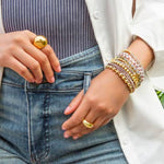 Alternating 1:1 Beaded Bracelet - Joy