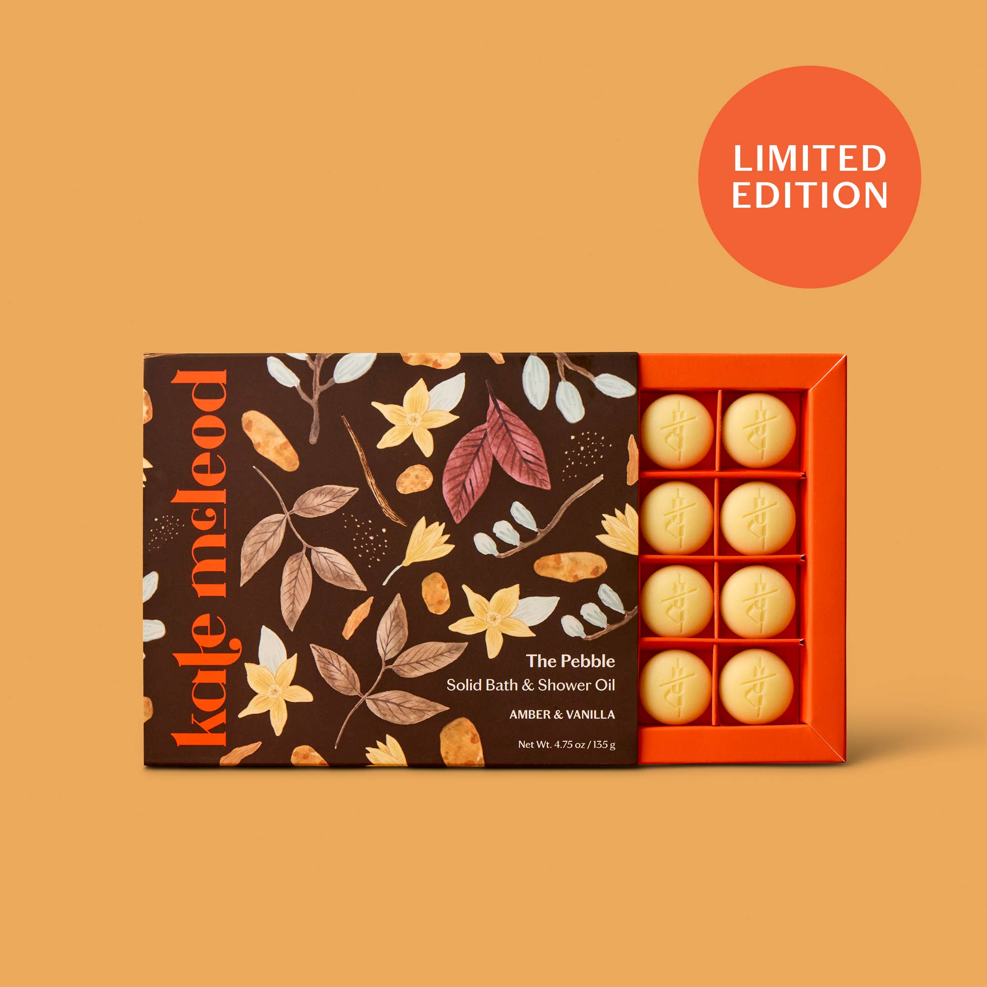 Amber & Vanilla Pebble | Deep Moisturizing Bath & Shower Oil - Joy