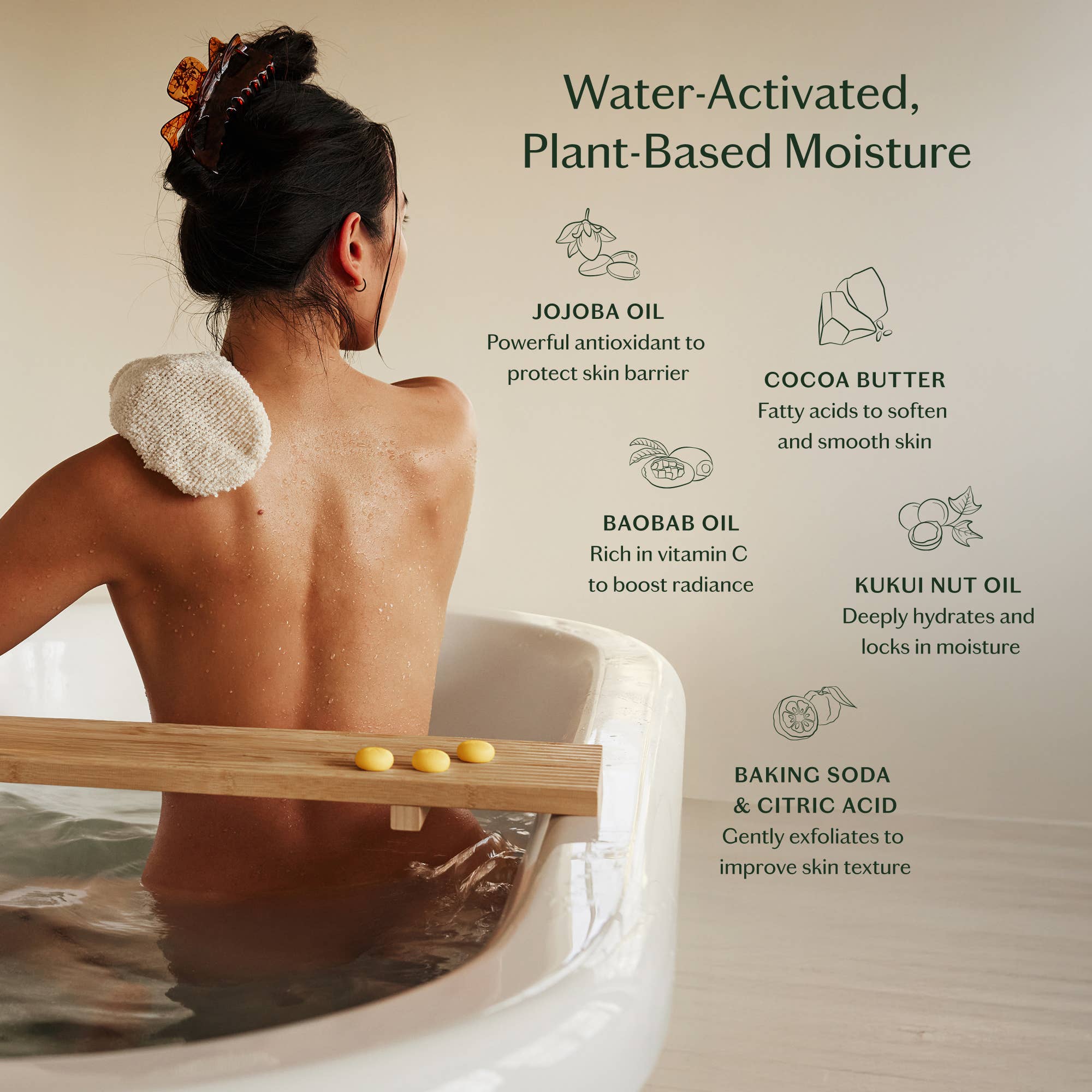 Amber & Vanilla Pebble | Deep Moisturizing Bath & Shower Oil - Joy