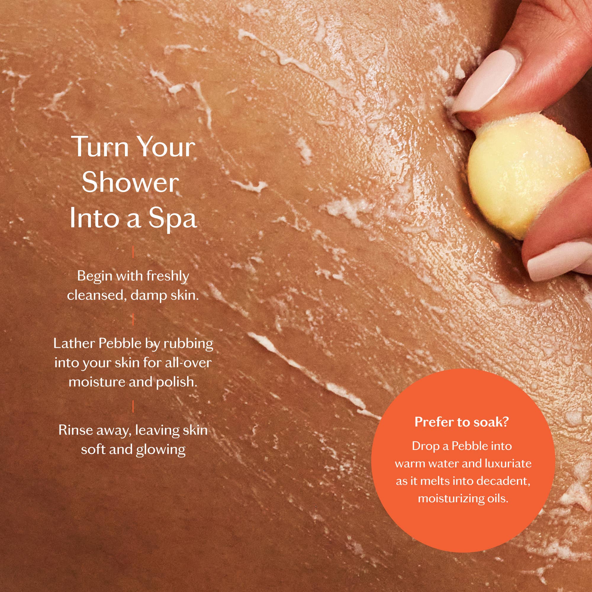 Amber & Vanilla Pebble | Deep Moisturizing Bath & Shower Oil - Joy