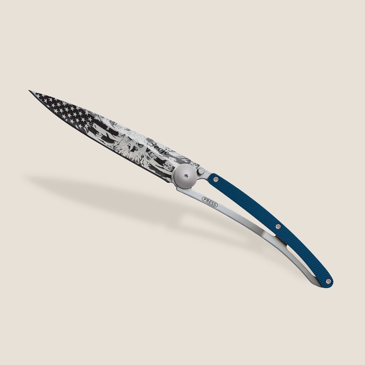 American Bald Eagle Blue Aluminum Knife - Joy