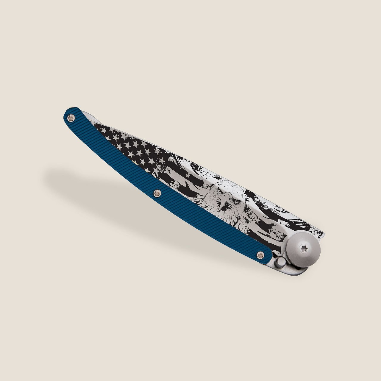 American Bald Eagle Blue Aluminum Knife - Joy