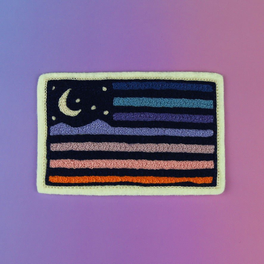 American Night Flag Chain Stitched Embroidery Patch - Joy Gift Shoppe