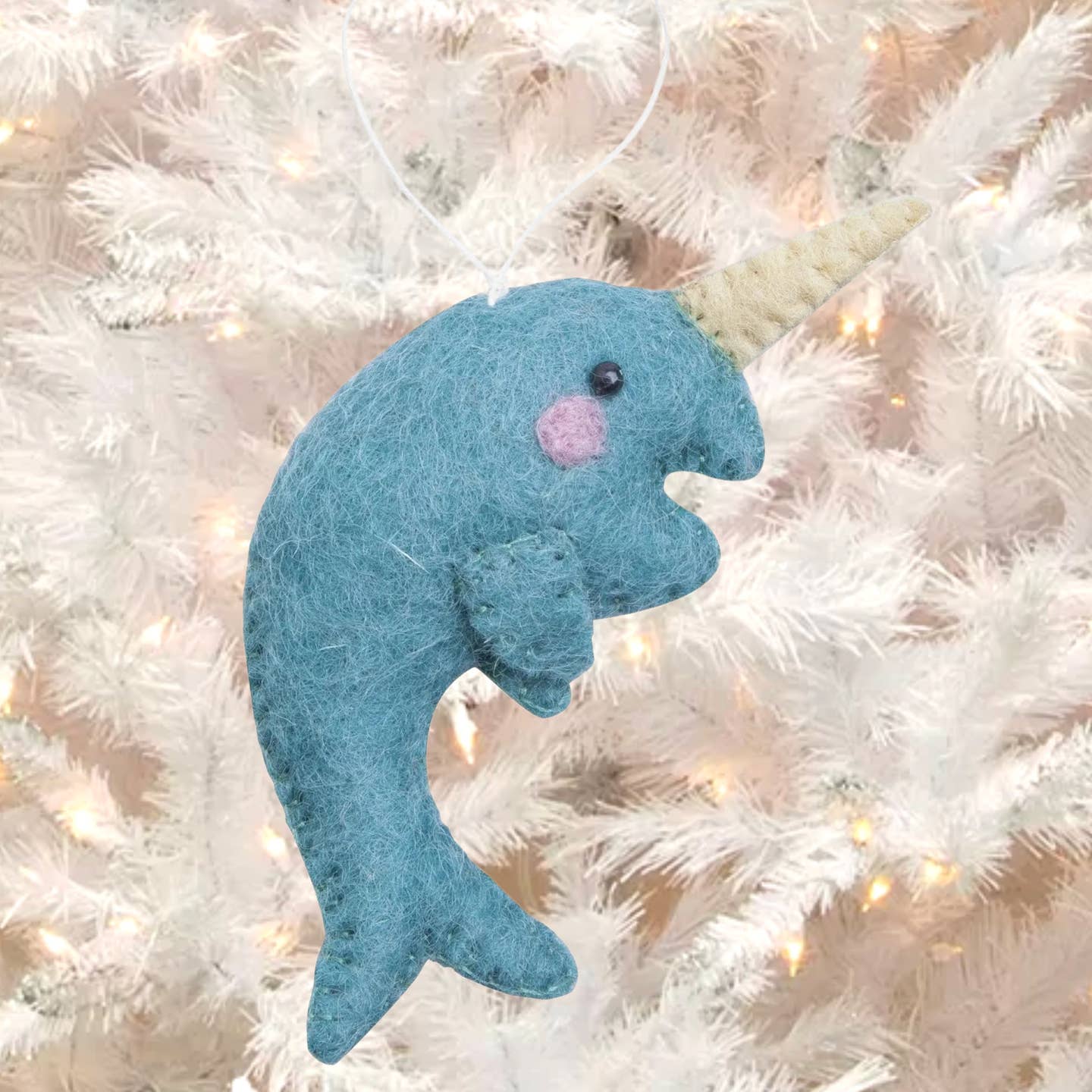 Arctic Narwhal Animal Ornament - Joy