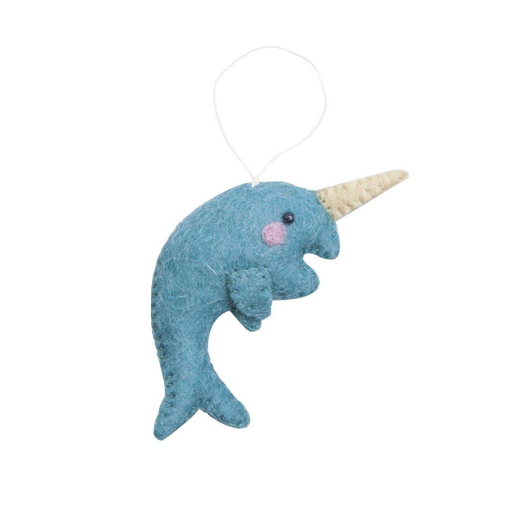 Arctic Narwhal Animal Ornament - Joy
