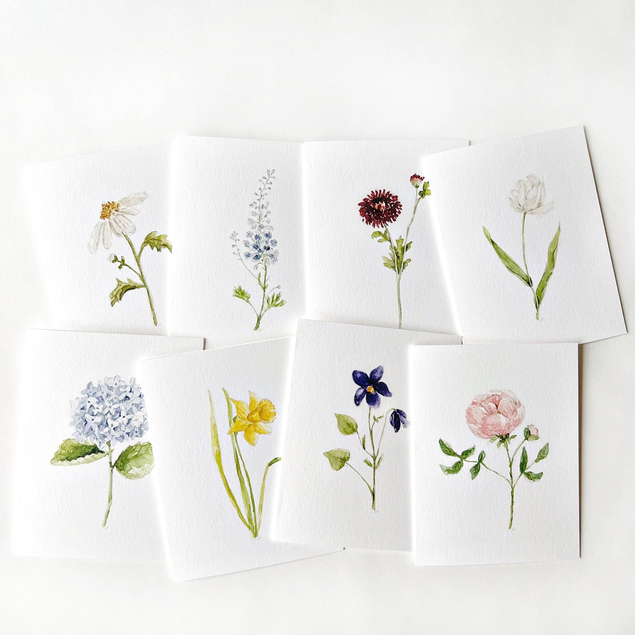 Assorted garden flowers notecard set - Joy