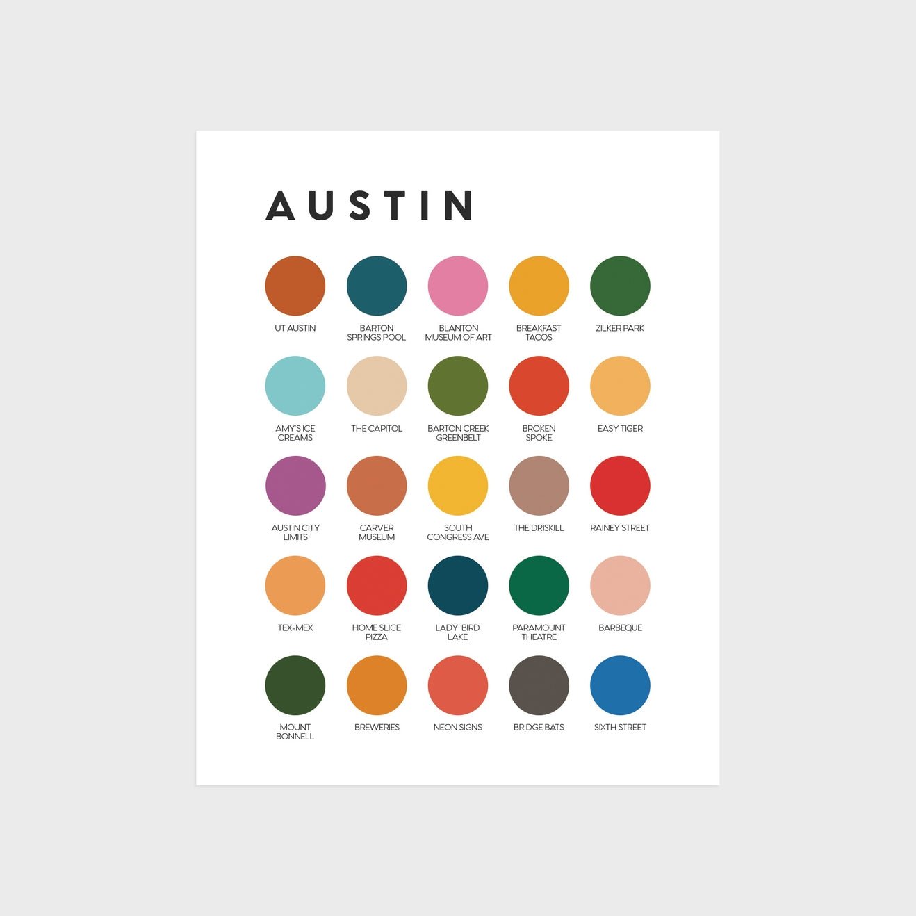 Austin Color Palette Framed Print - Joy
