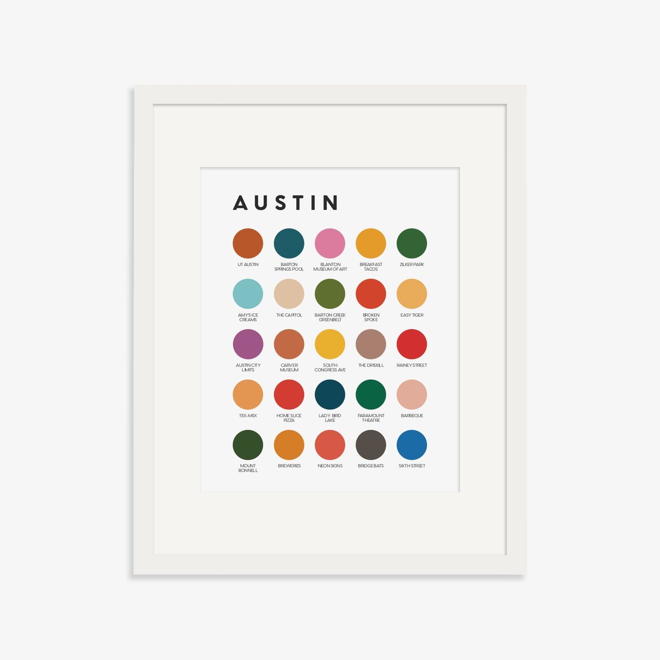 Austin Color Palette Framed Print - Joy