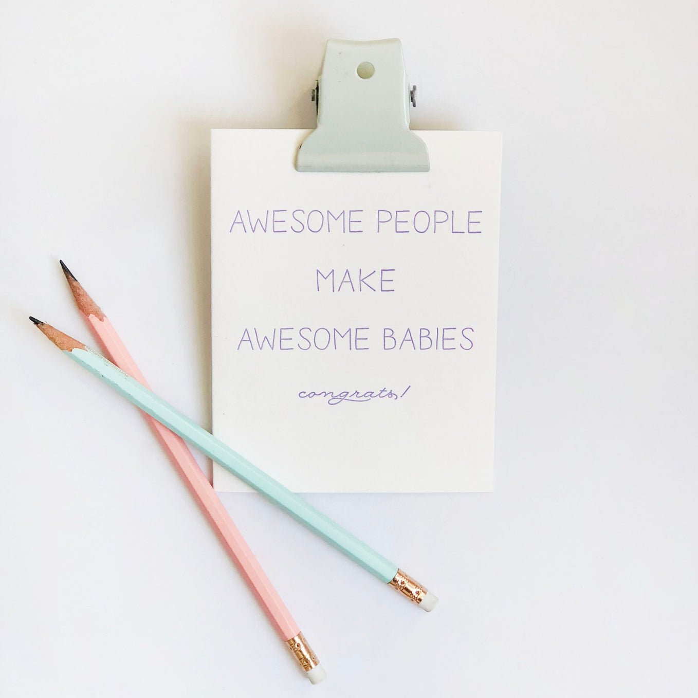 Awesome Babies - Letterpress New Baby Parents Congrats Card - Joy