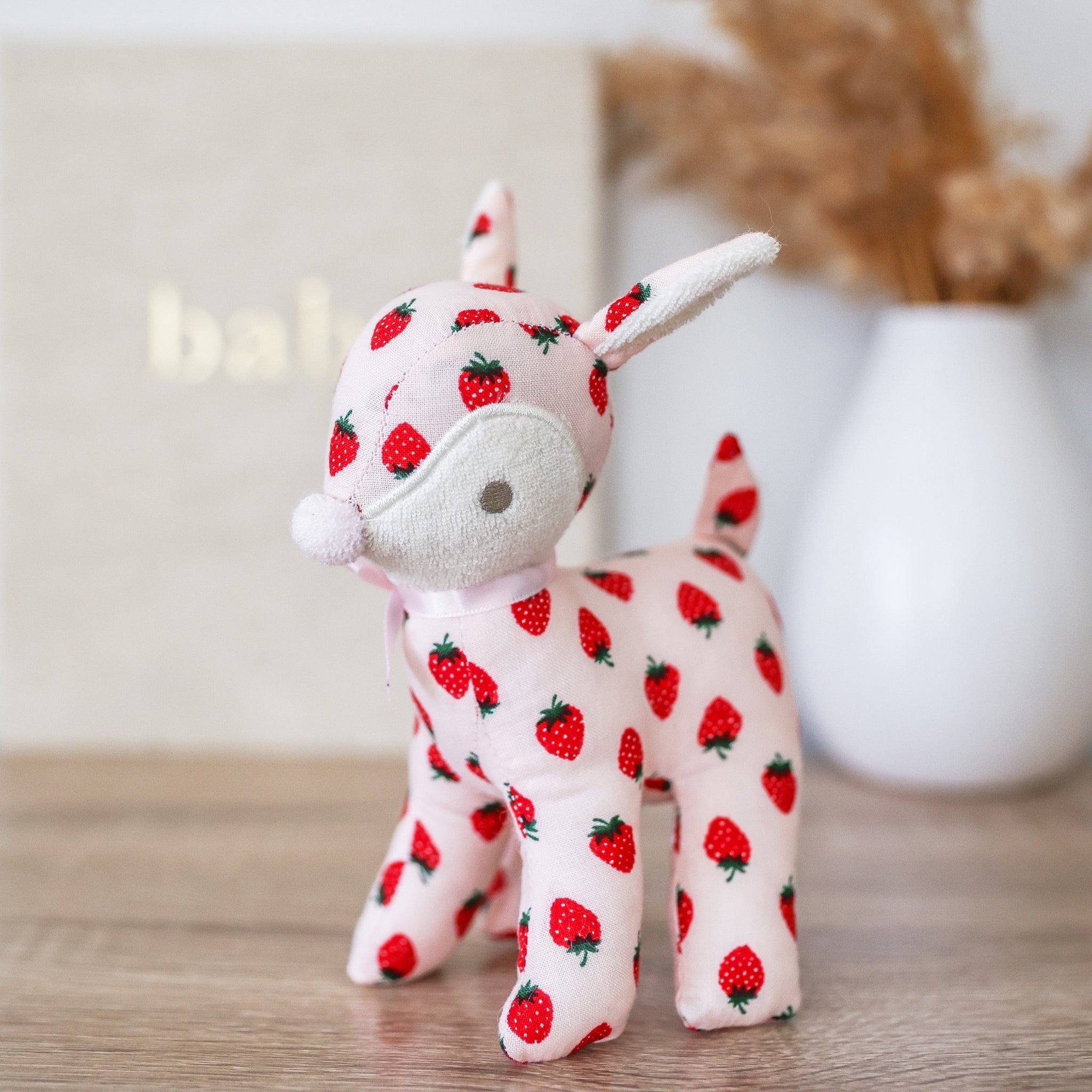 Baby Deer Rattle - Strawberry - Joy Gift Shoppe